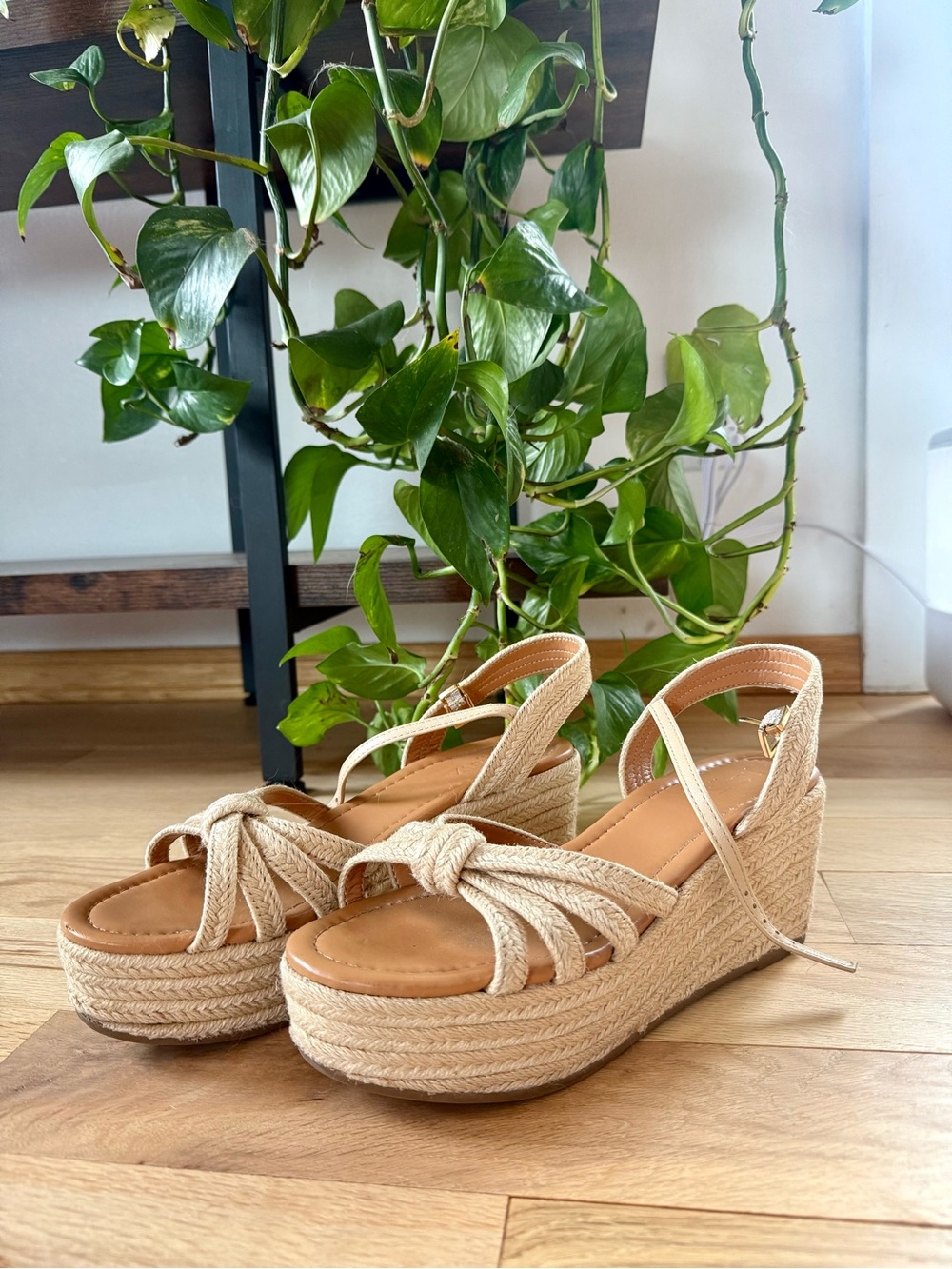 Women's J Crew Rope Platform Wedge Sandals Size 7.5